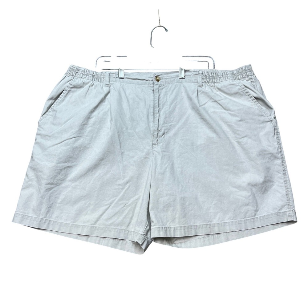 VTG Big Dogs Shorts Mens 42 6 Inseam Khaki Pleated Elastic Waistband Classic